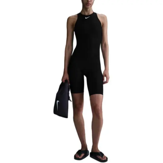 Nike Swim HydraStrong Solid One piece Swimsuit Women's Black/White