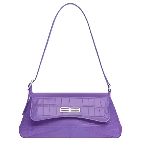 Balenciaga Cow Leather Handbag, Shoulder Bag, Crossbody Bag Women's Purple