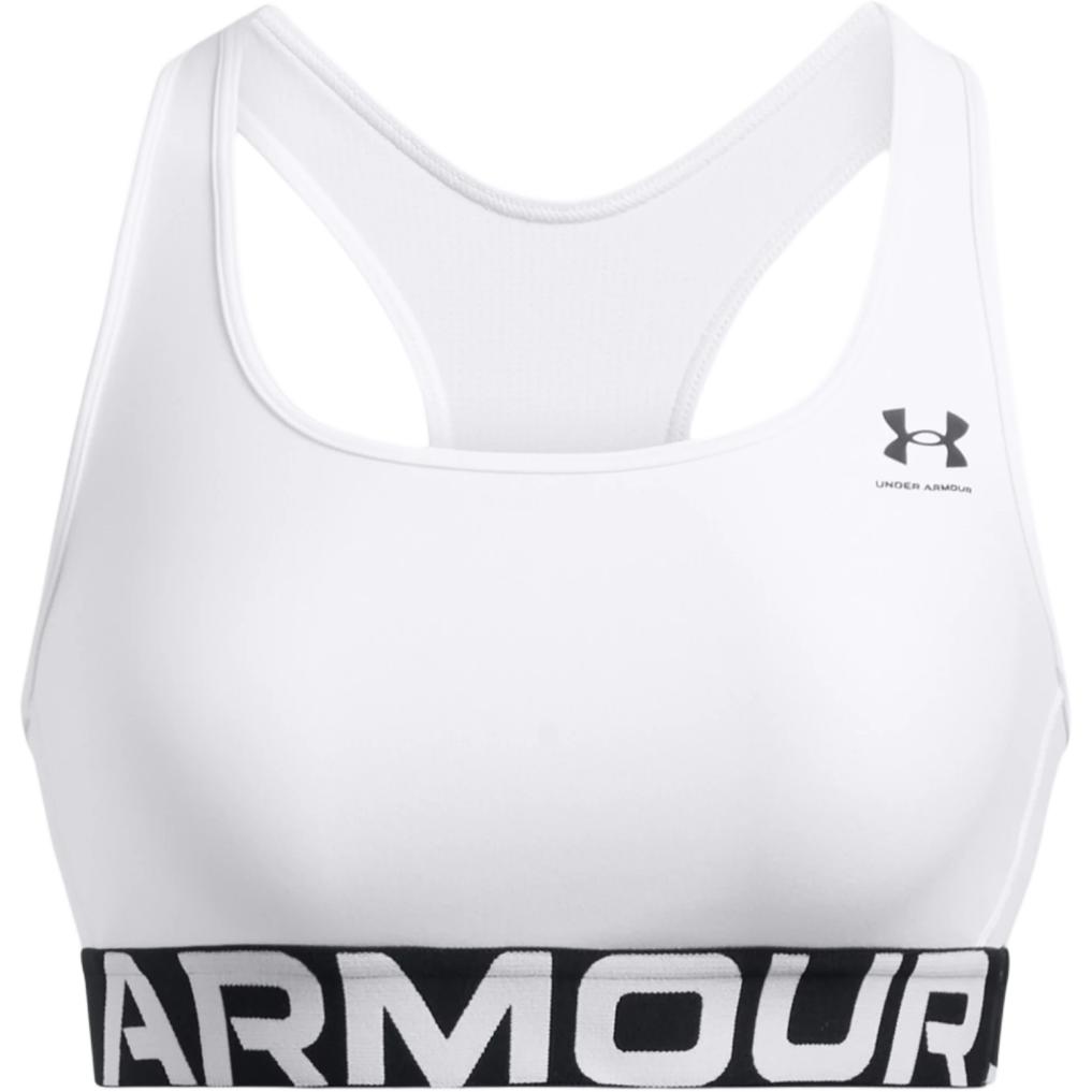 Under Armour HeatGearBranded Mid Sports Bra Sports Underwear Women's White