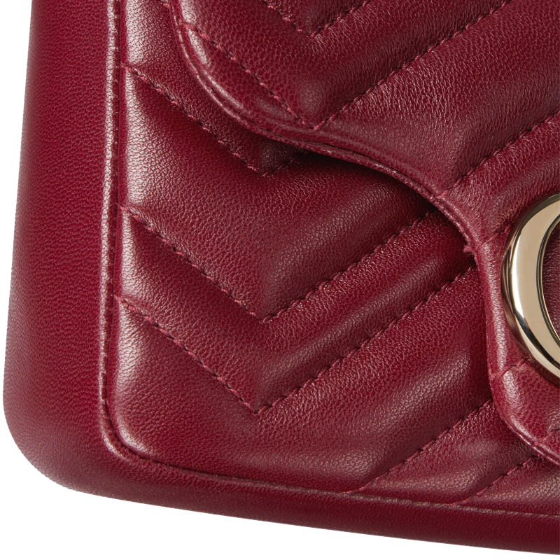 Женская сумка Gucci GG Marmont (бордовая) — фото 6