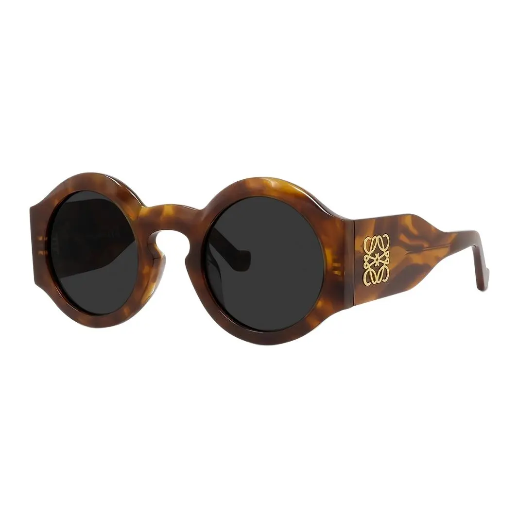 LOEWE Original Design Acetate Round Sunglasses Unisex Brown