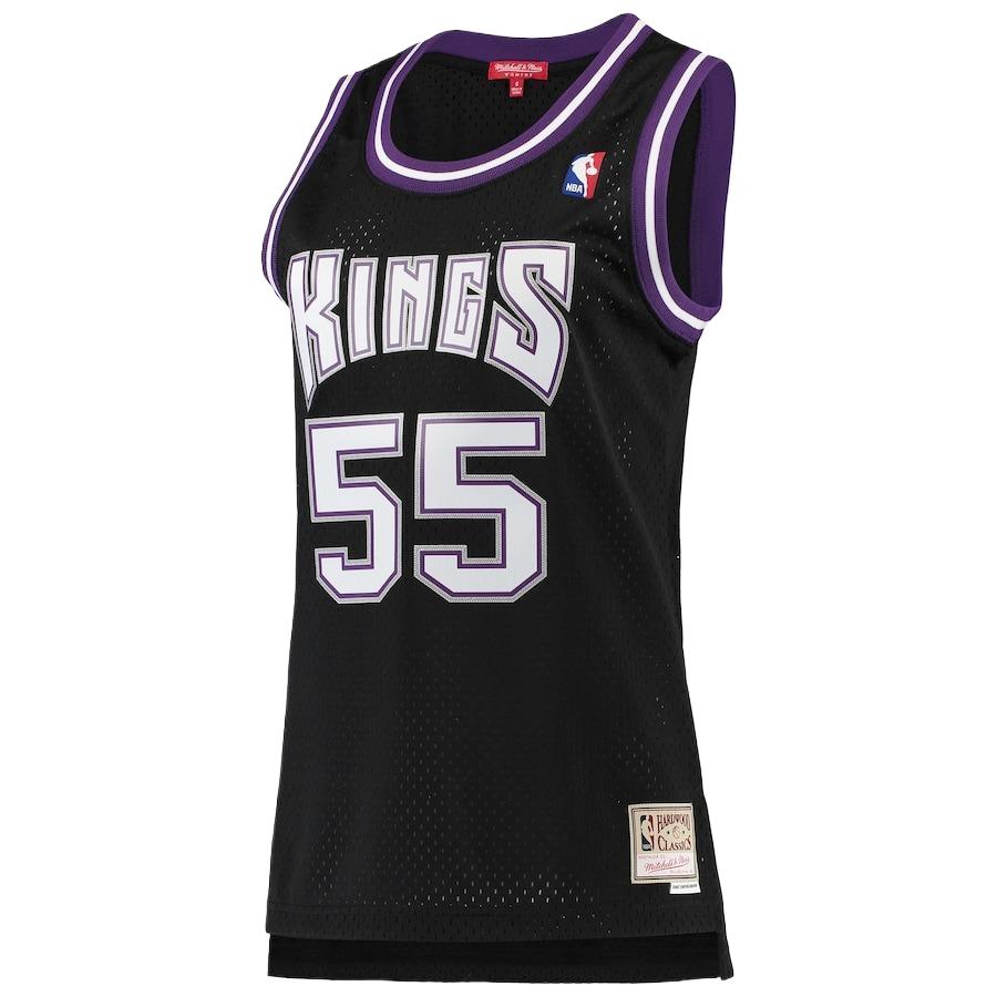 NBA X Mitchell & Ness Sacramento Kings color block digital print crew neck pullover basketball vest women's black