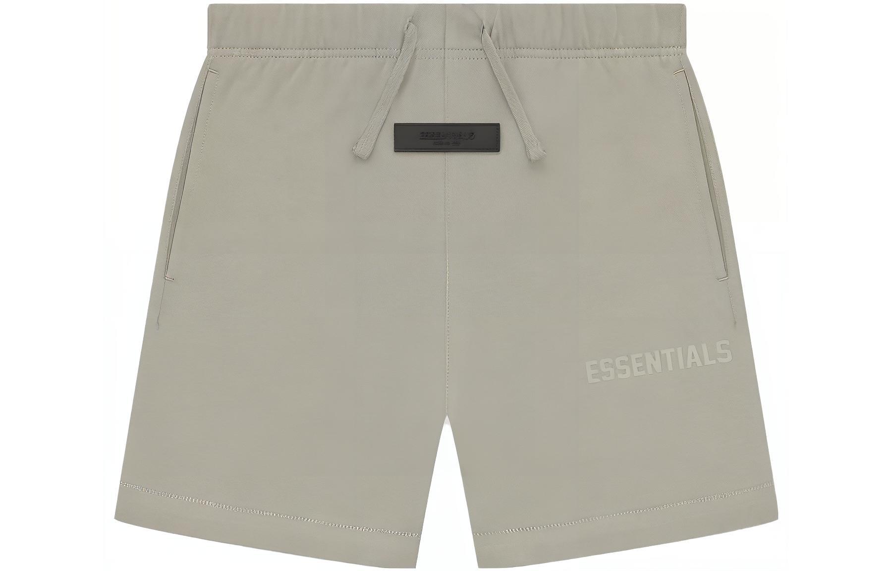 Fear of God Essentials Drop2 SS23 Kids Essentials Jersey Short Seal solid color logo patch shorts children's seal gray