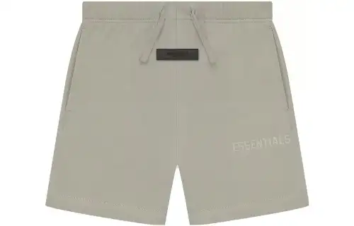 Fear of God Essentials Drop2 SS23 Kids Essentials Jersey Short Seal solid color logo patch shorts children's seal gray