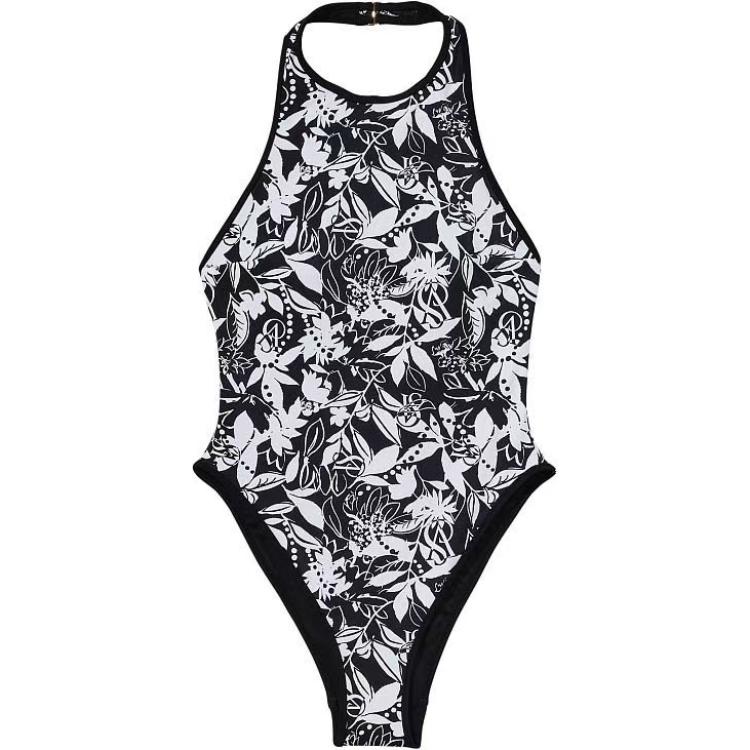 Victoria's Secret One piece Swimsuit Women's Black White Halter