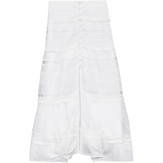 ISABEL MARANT ETOILE, однотонная повседневная длинная юбка средней длины с поясом и боковым разрезом, женская белая