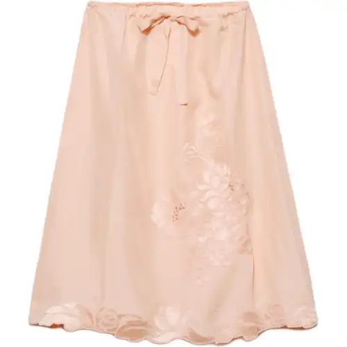 PRADA Embroidered Silk Skirt