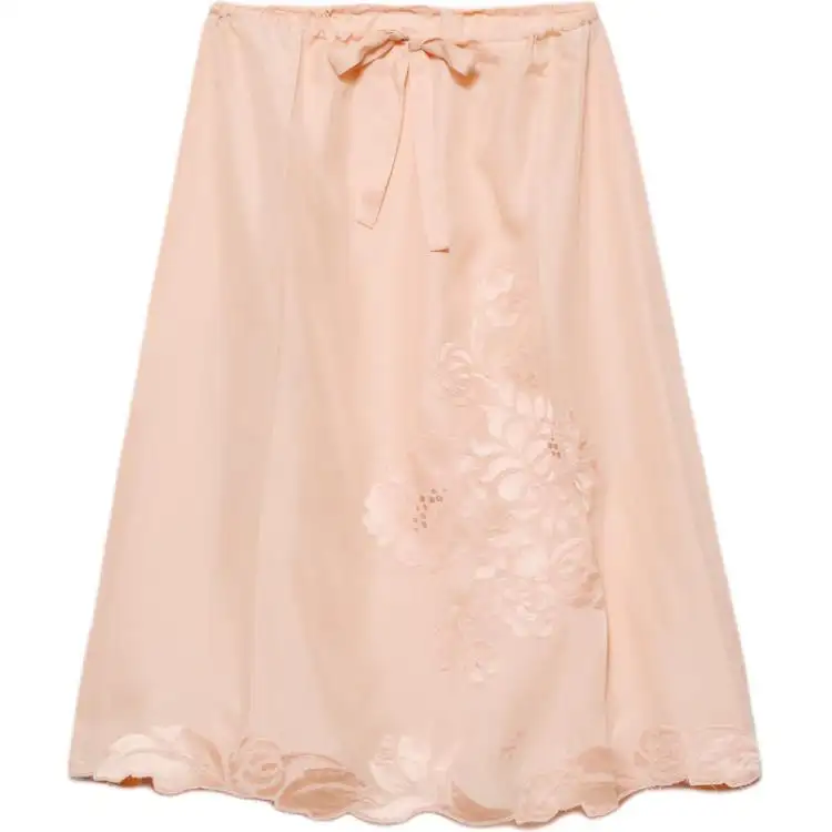 PRADA Embroidered Silk Skirt