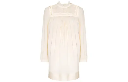 Saint Laurent guipure-lace panelling mini dress