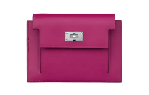 HERMES Kelly Madame Calfskin Wallet Women's L3 Rose Pourpre Rose Purple