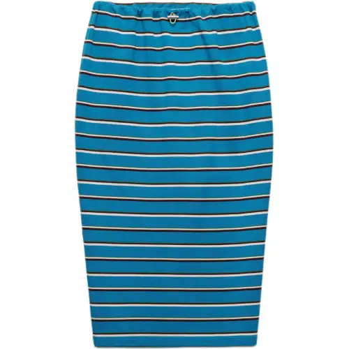 PRADA Striped Midi Skirt