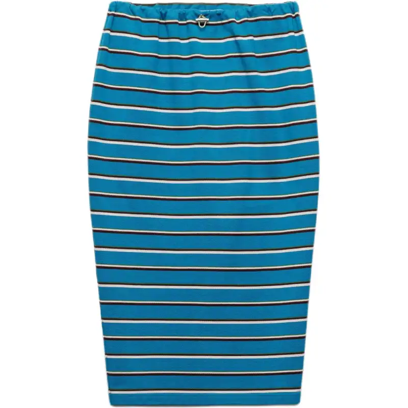 PRADA Striped Midi Skirt