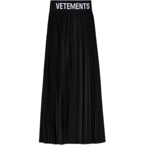 Vetements logo-waistband pleated skirt