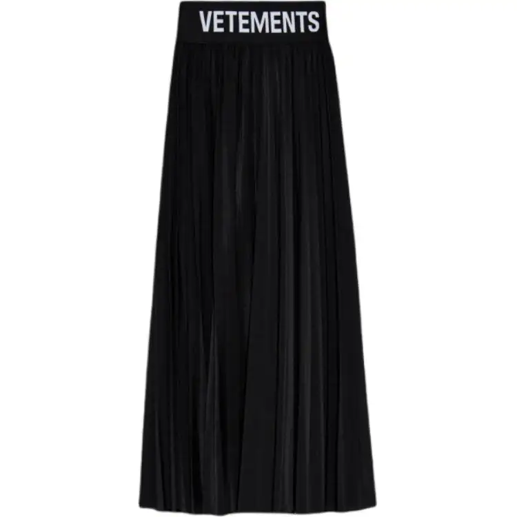 Vetements logo-waistband pleated skirt