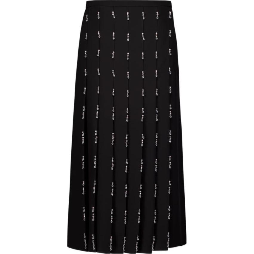 GUCCI Crystal-embellished Pleated Skirt