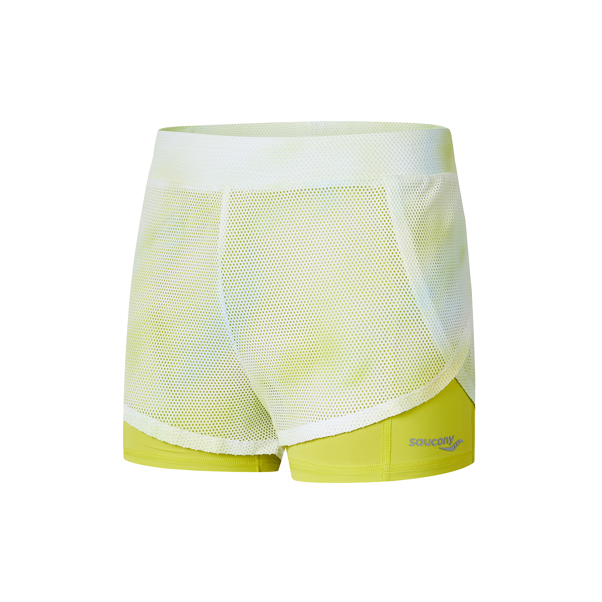 Saucony Sports Shorts Women’s Yellow Green Blended Combo