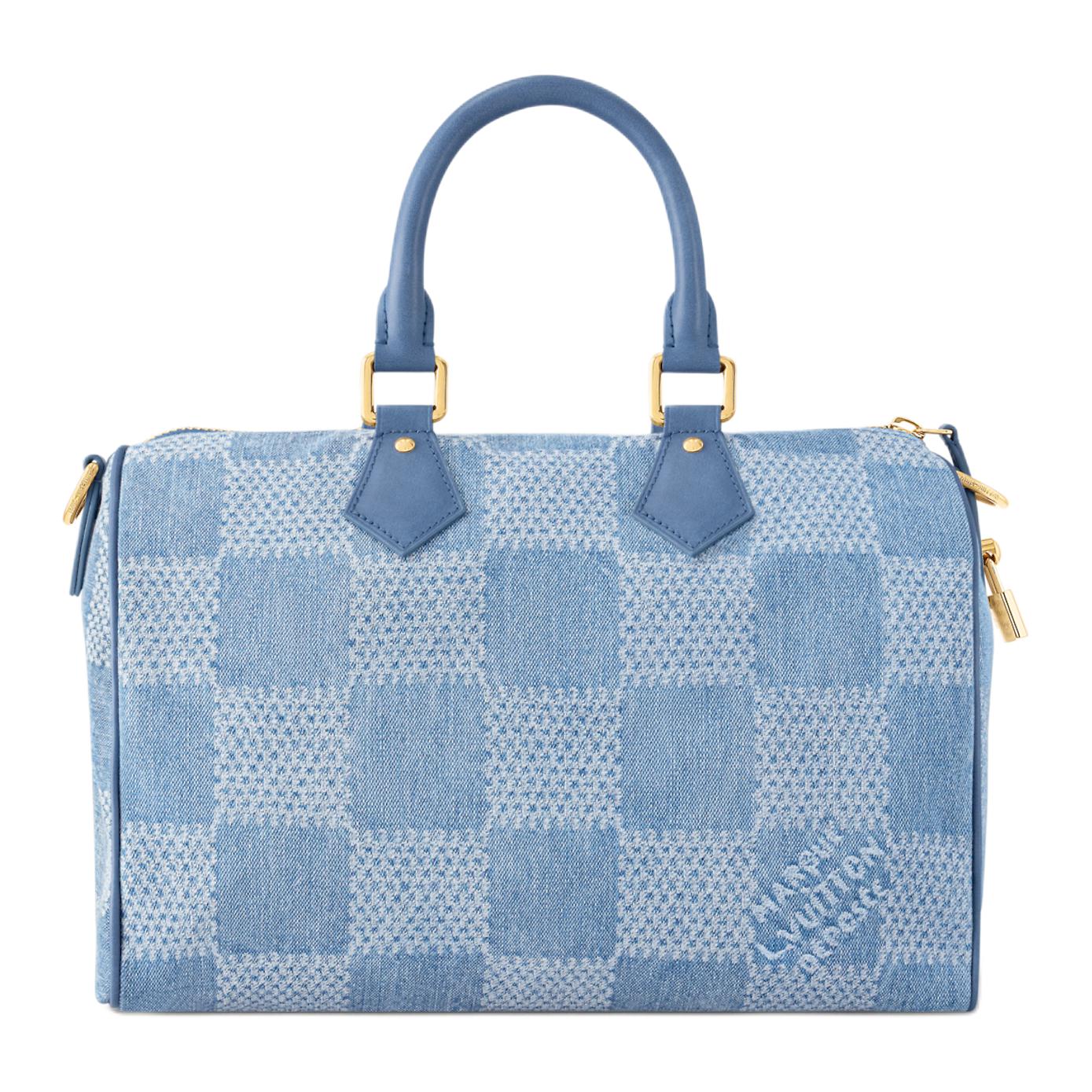 Женская сумка Louis Vuitton Speedy 30 (синяя) — фото 3
