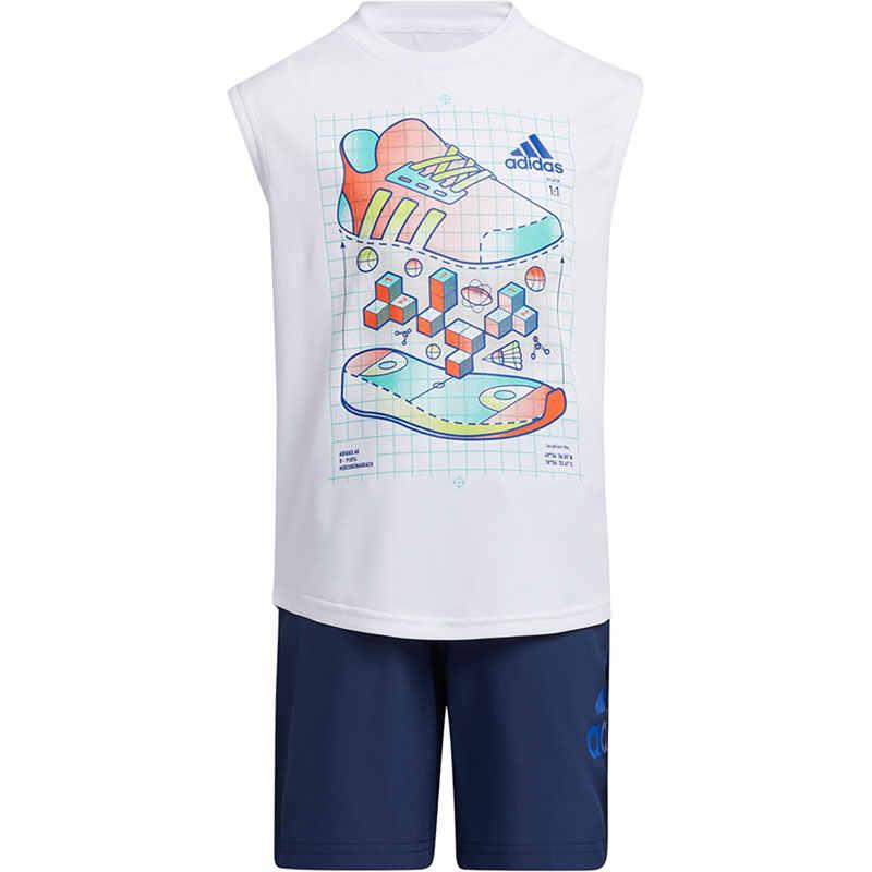 Детский костюм adidas (бело-синий)