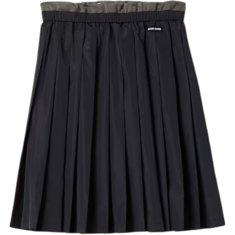 Женская юбка MIU MIU Pleated Skirt (темно-синяя)