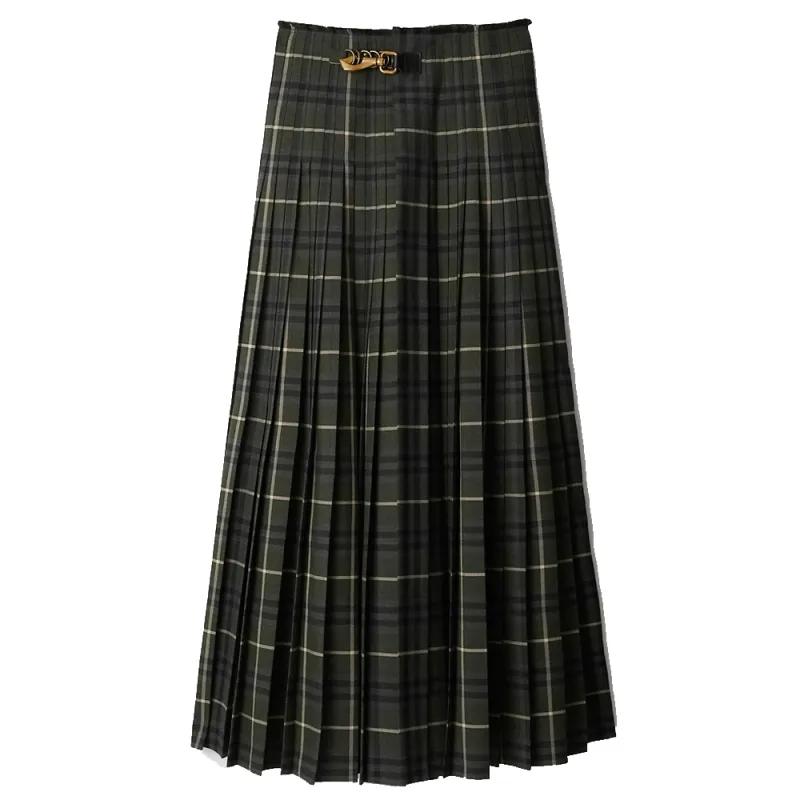 Burberry Checked Pleated A Line Kilt