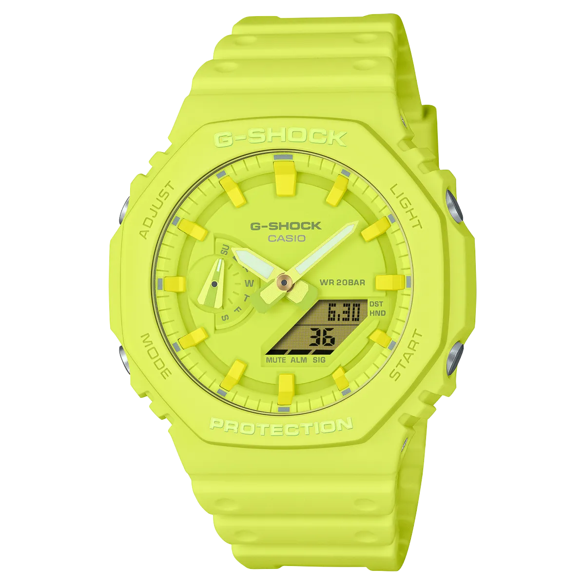 CASIO Unisex Liquid Crystal/Analog Dual Display Series Yellow Watch GA-2100-9A9PR