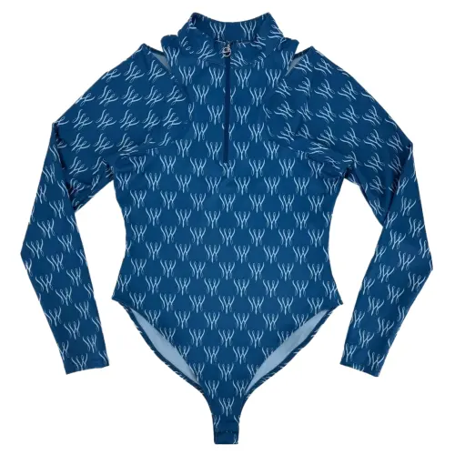 Nike Women's Long Sleeve Bodysuit Workout Clothing Women's Blue