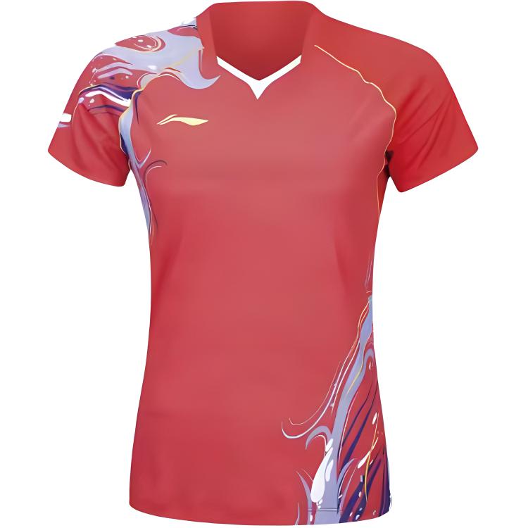 Li Ning Badminton Competition Collection Badminton Jersey Women’s Red