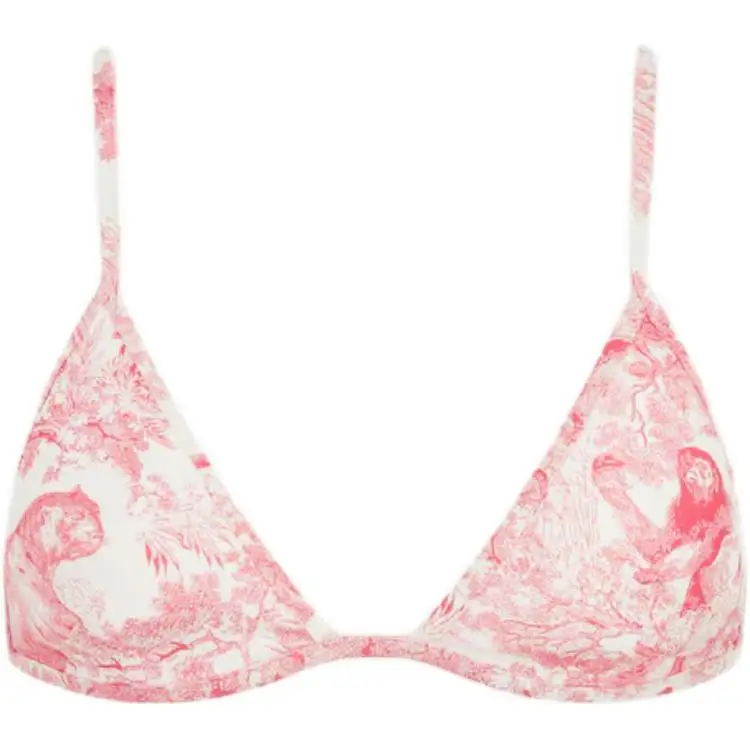 Christian DIOR All Over Patterned Tied Bikini Top