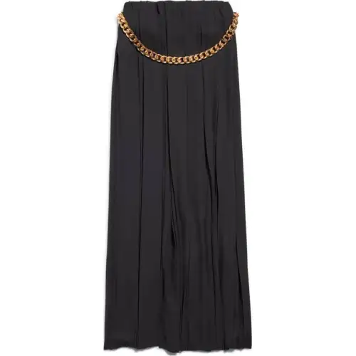 Balenciaga Chunky Chain Pleated Maxi Skirt