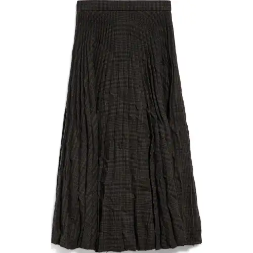 Balenciaga Crinkled Pleated Midi Skirt