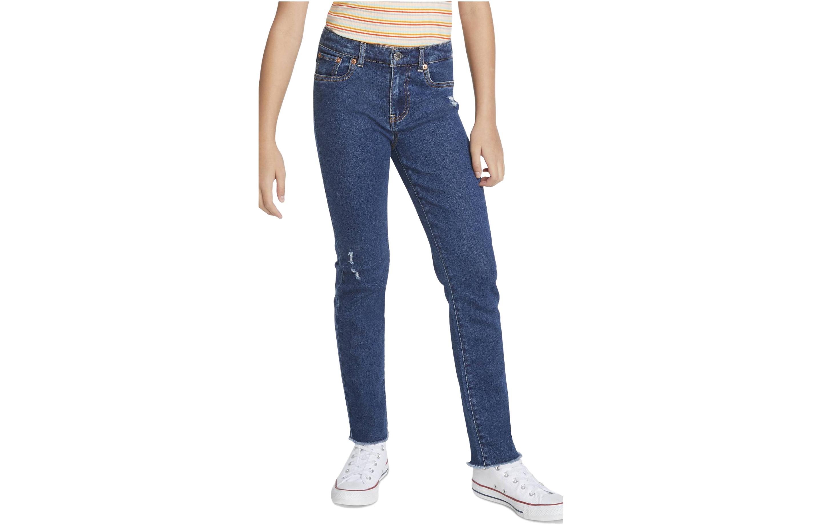 Levis Colored retro blue loose straight jeans, children's clothing, high waist
