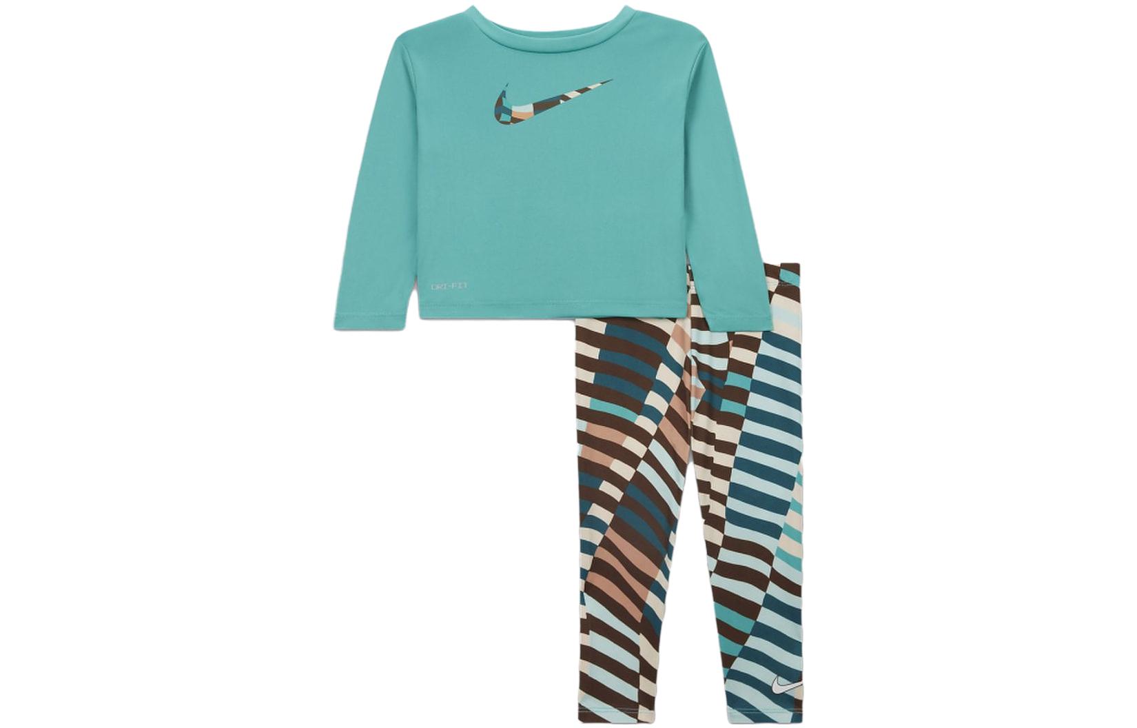 Nike Long-sleeve with a round collar, trousers, sports suit, children's clothing, with your logo imprint, elastic waist