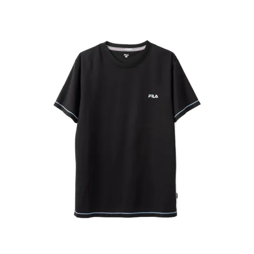 FILA T Shirts Unisex Black Crew Neck Moderate