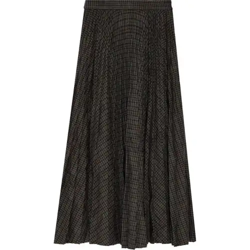 Balenciaga Checkered Pleated Skirt