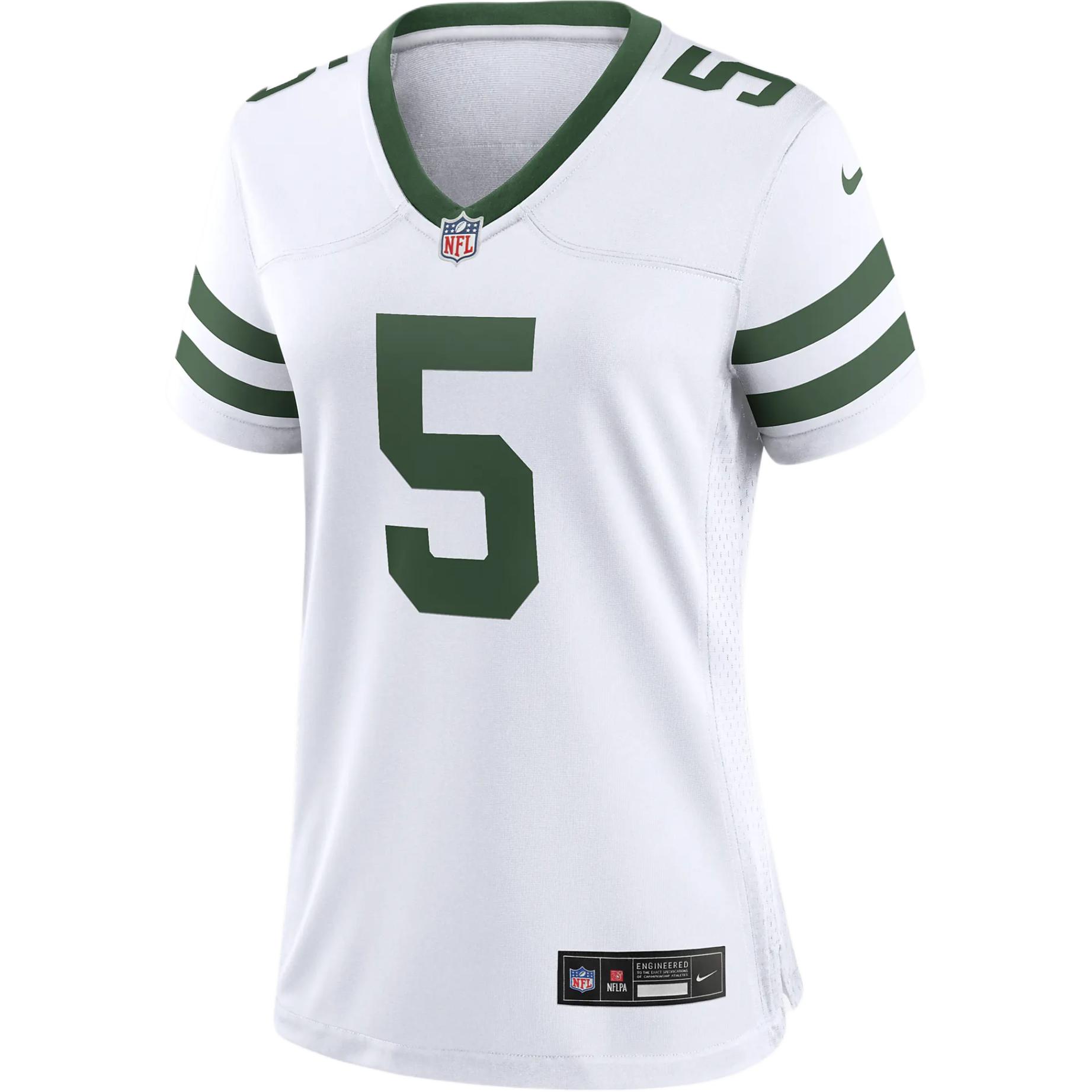 Nike New York Jets Garrett Wilson Comfortable V-neck Pullover Short Sleeve Football Uniform Women's White