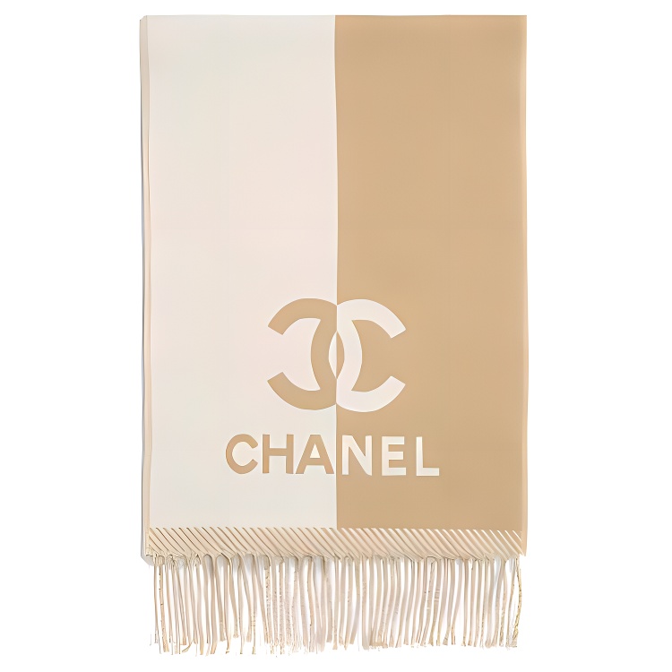 Женский шарф Chanel Wool Logo (коричневый)