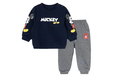 Disney Disney, cartoon sweatshirt with letters with a round collar, trousers, children's sports suit