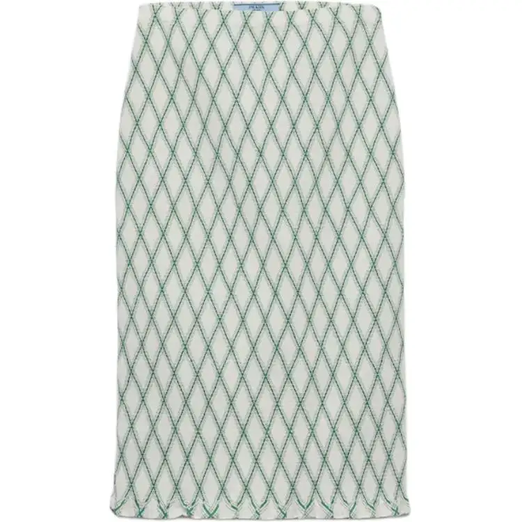 Prada patterned cotton midi skirt
