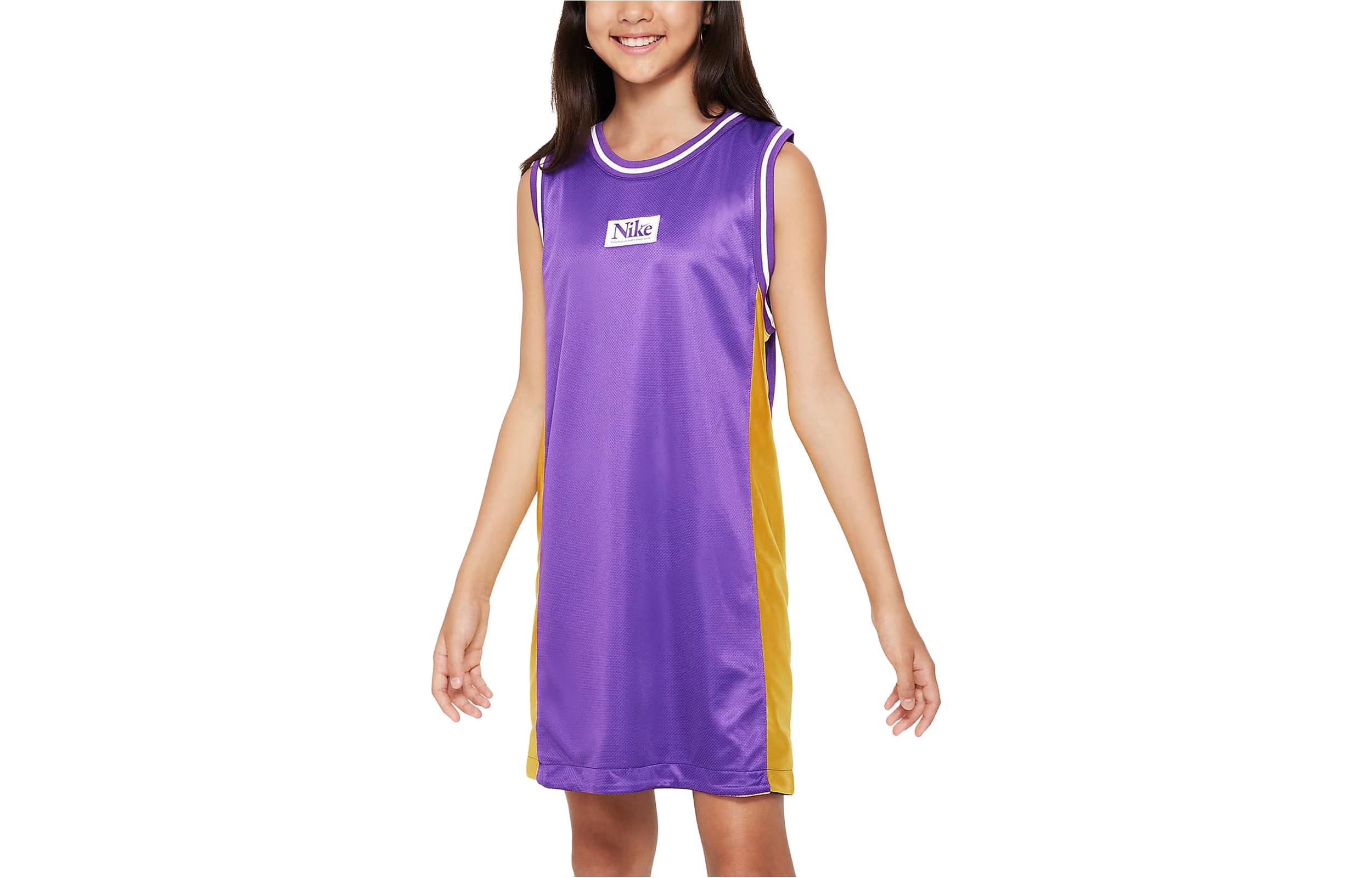 Nike Children's Clothing Culture Of Basketball Letter Print Double-Side Sleeveless Children's Basketball Clothing Girls Fantasy Purple