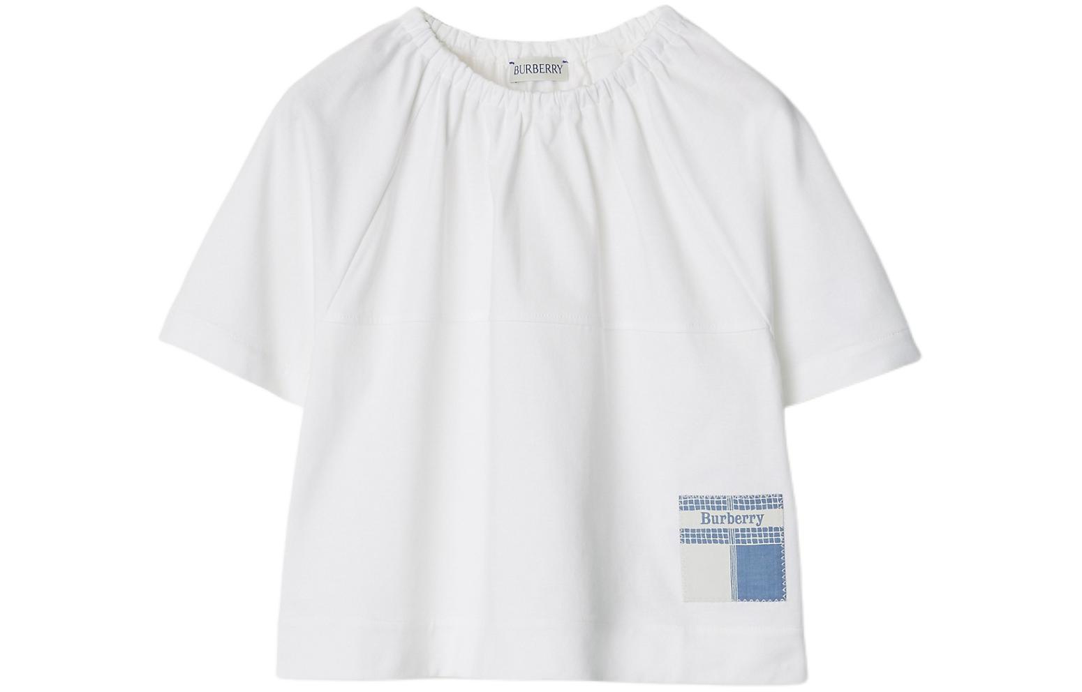 Женская футболка Burberry BurberryT SS24Logo (белая)