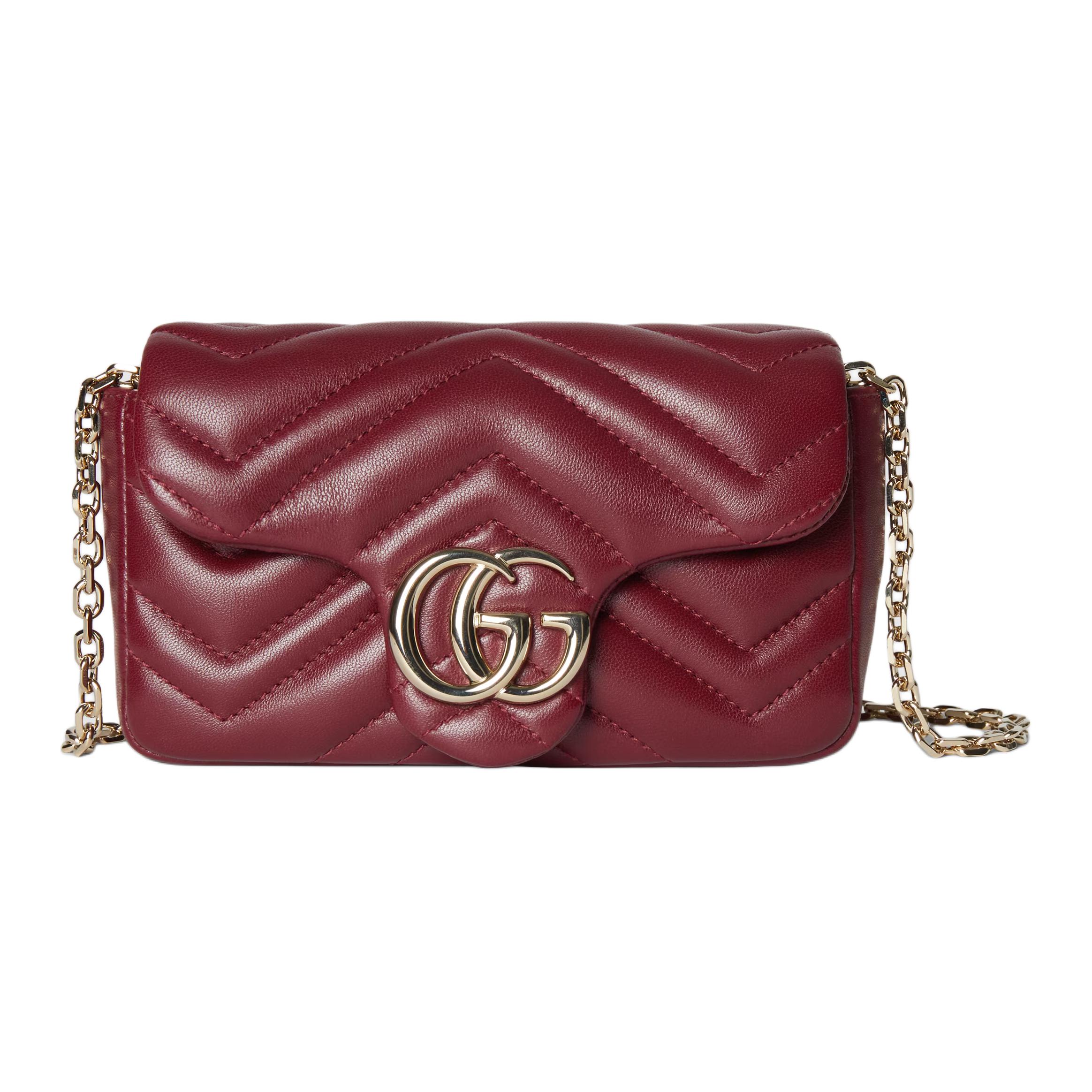 Женская сумка Gucci GG Marmont (бордовая)