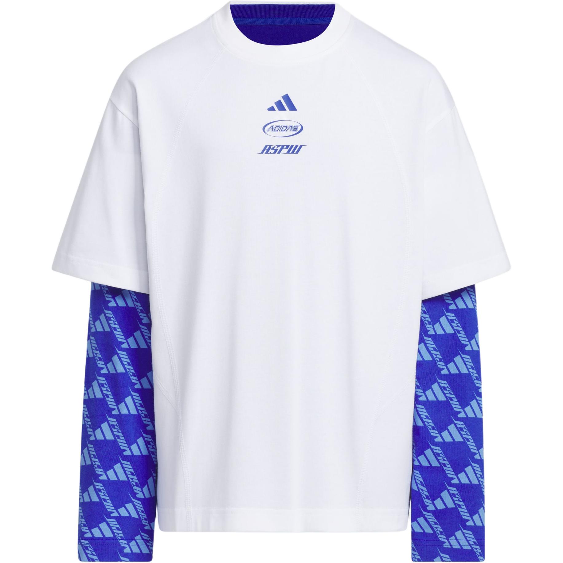 Мужской лонгслив adidas SPORTSWEAR (бело-голубой)