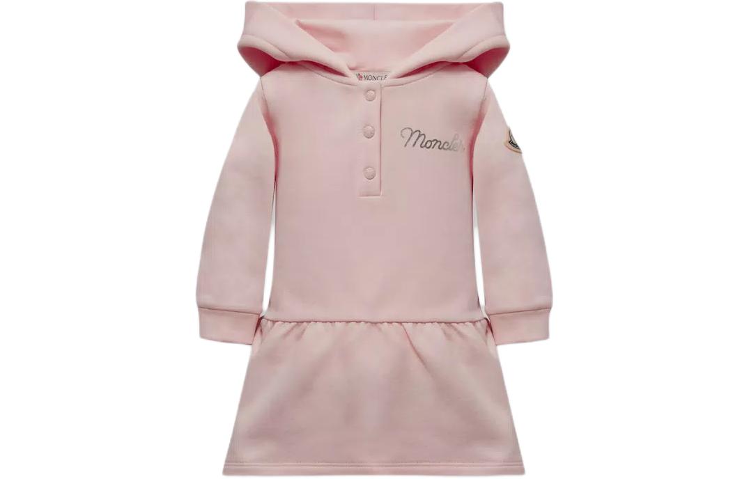 Женское худи Moncler Hooded Logo Dress (розовое)