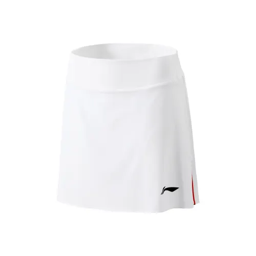 Li Ning Tennis Collection Casual Short Skirts Sports Minimalist Style Comfortable Women's Standard White