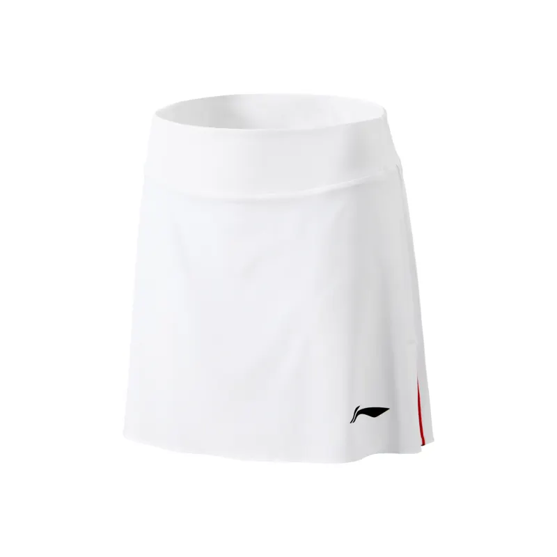 Li Ning Tennis Collection Casual Short Skirts Sports Minimalist Style Comfortable Women's Standard White