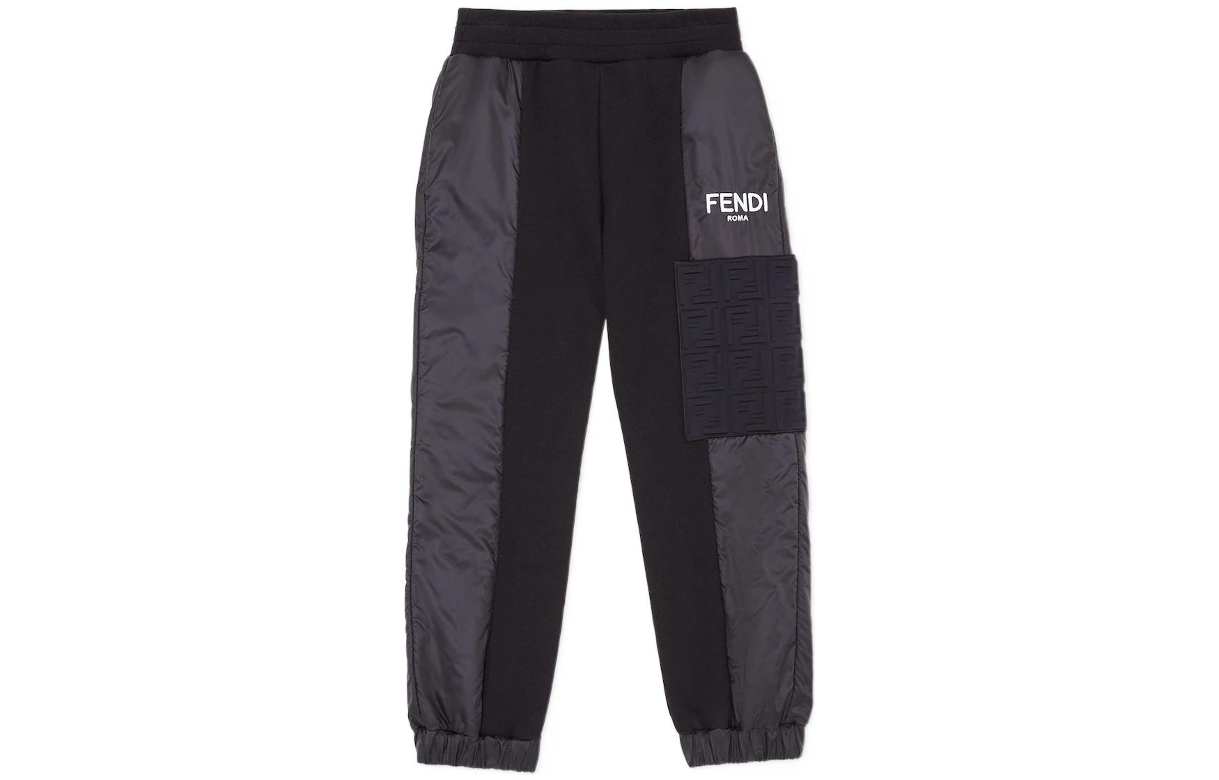 Детские штаны Fendi Logo Pants (черные)