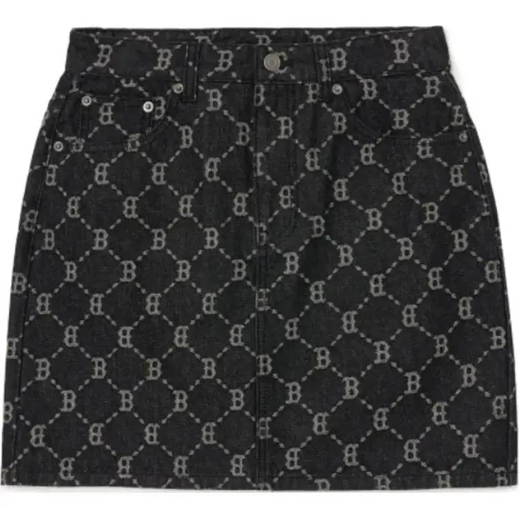 MLB Dia MonogramBOSTON REDSOX Chân Váy Denim Short Skirts Women's Black