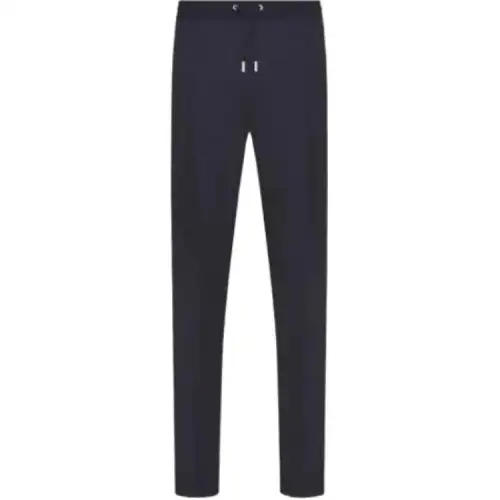 DIOR Knitted Sweatpants Men's Marine Blue Moderate Straight Fit Pants