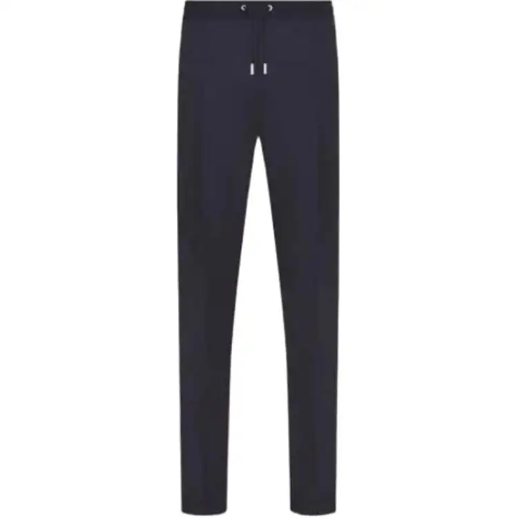 DIOR Knitted Sweatpants Men's Marine Blue Moderate Straight Fit Pants