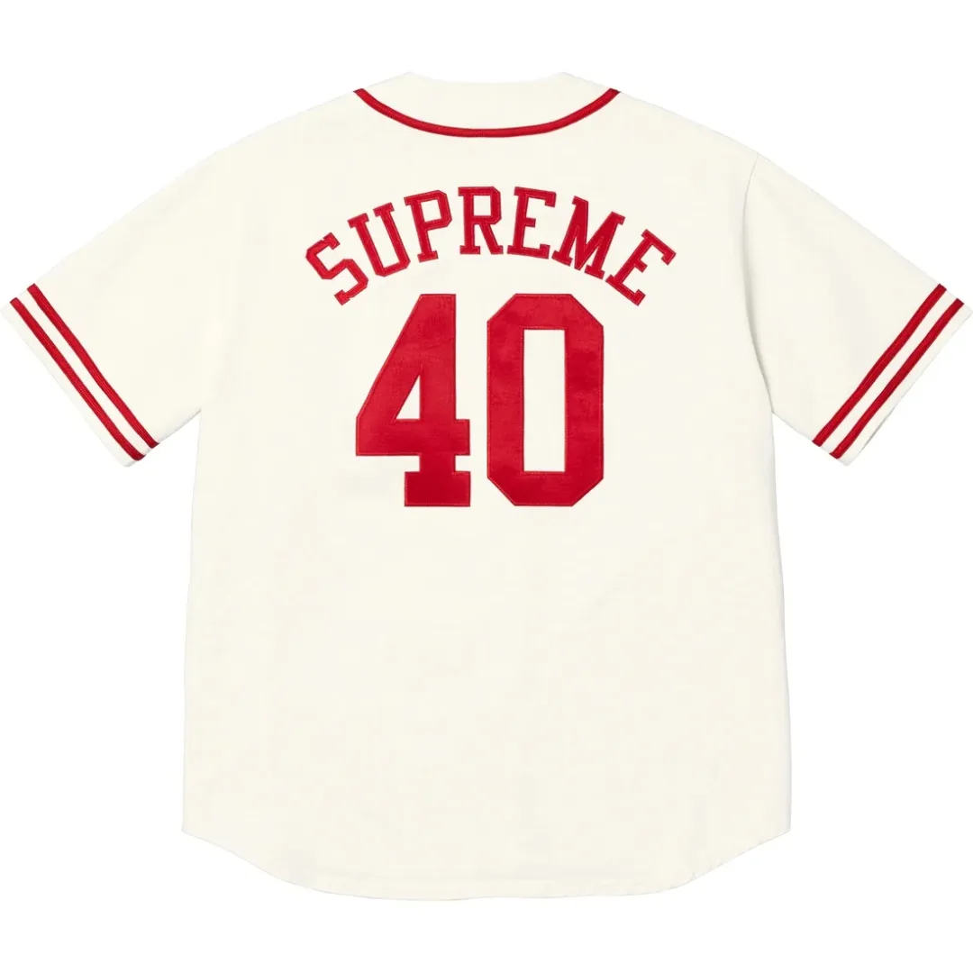 Supreme x 40 Acres twill "SS25 - Natural" baseball jersey
